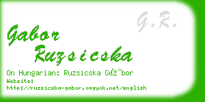 gabor ruzsicska business card